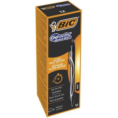 EAN 3086123494664 - BIC Gel-ocity Quick Dry Negro Bolígrafo de punta retráctil con pulsador Medio 12 pieza(s) imagen 1