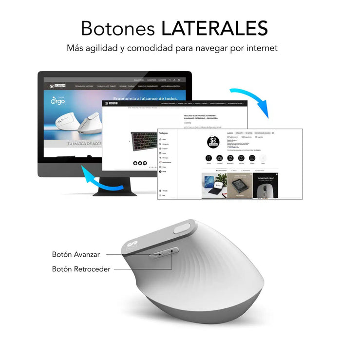 EAN 8436586743086 - SUBBLIM SUBMO-EDNVW02 ratón Universal mano derecha Bluetooth + USB Type-C Óptico 4000 DPI imagen 7