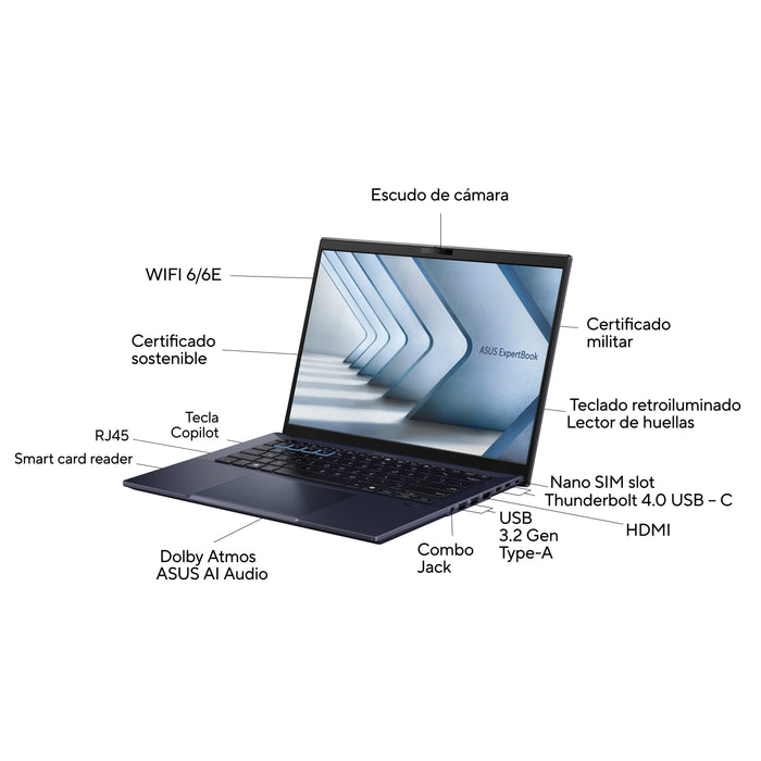 EAN 4711387563847 - ASUS ExpertBook B5 B5404CVA-Q50170X Intel® Core™ i7 35,6 cm (14") DDR5-SDRAM Wi-Fi 6E (802.11ax) imagen 3