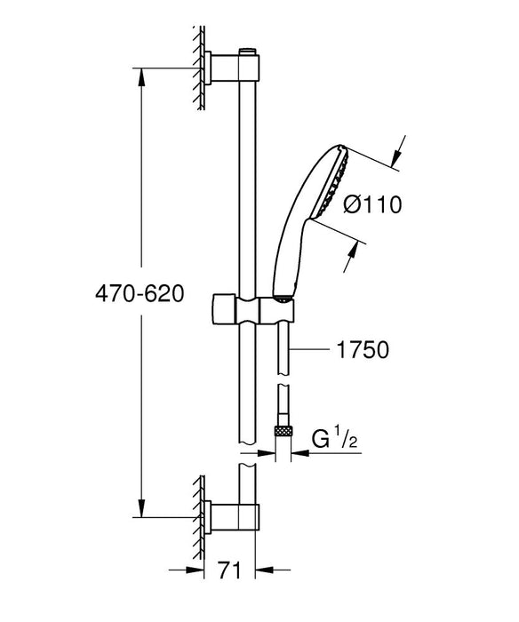 EAN 4005176767975 - GROHE Vitalio Start 110 sistema de ducha Cromo imagen 4