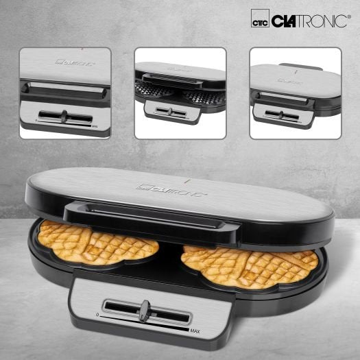 EAN 4006160639346 - Clatronic 263934 gofrera 2 barquillo(s) 1200 W Gris imagen 3