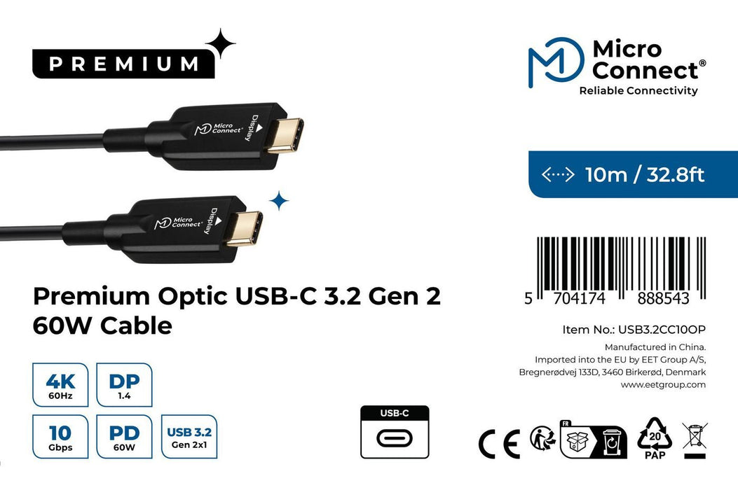 EAN 5704174888543 - Microconnect USB3.2CC10OP cable USB USB 3.2 Gen 2 (3.1 Gen 2) 10 m USB C Negro imagen 3