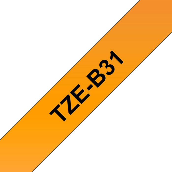 EAN 4977766691628 - Brother TZE-B31 cinta para impresora de etiquetas Negro sobre naranja fluorescente imagen 1