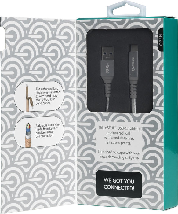 EAN 5706998553522 - eSTUFF ES605151 cable USB USB 3.2 Gen 1 (3.1 Gen 1) 1 m USB C USB A Gris imagen 4