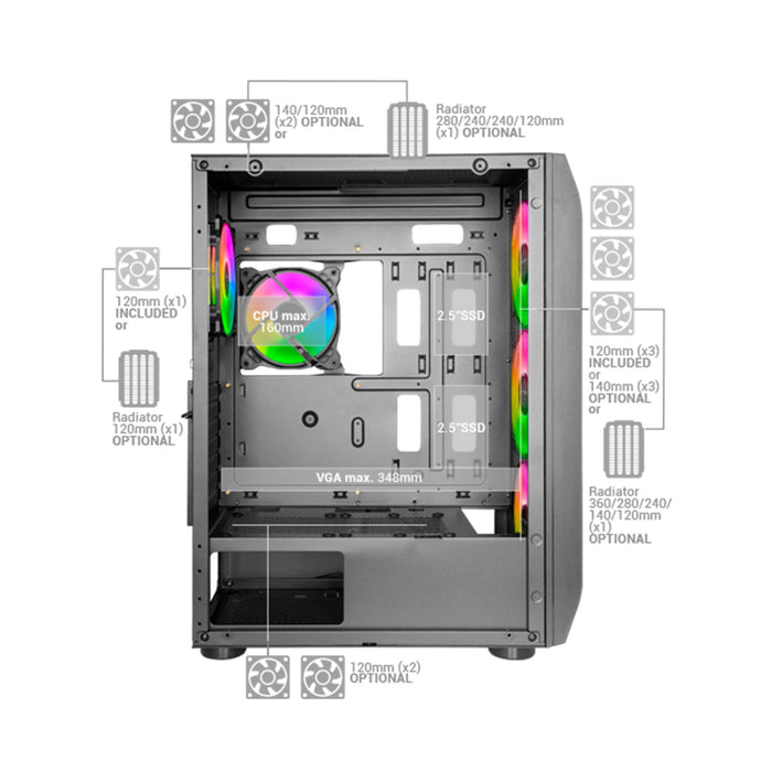 EAN 8435693102564 - Mars Gaming MCKXW carcasa de ordenador imagen 4