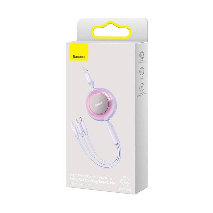 EAN 6932172609078 - Baseus CAMJ010005 cable USB USB 2.0 1,1 m USB A USB C/Micro-USB B/Lightning Violeta imagen 4