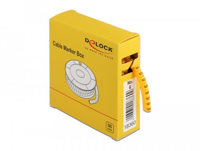EAN 4043619183609 - DeLOCK Kabelmarker Box Nr 6 gelb 500 Stück 500 pieza(s) imagen 1