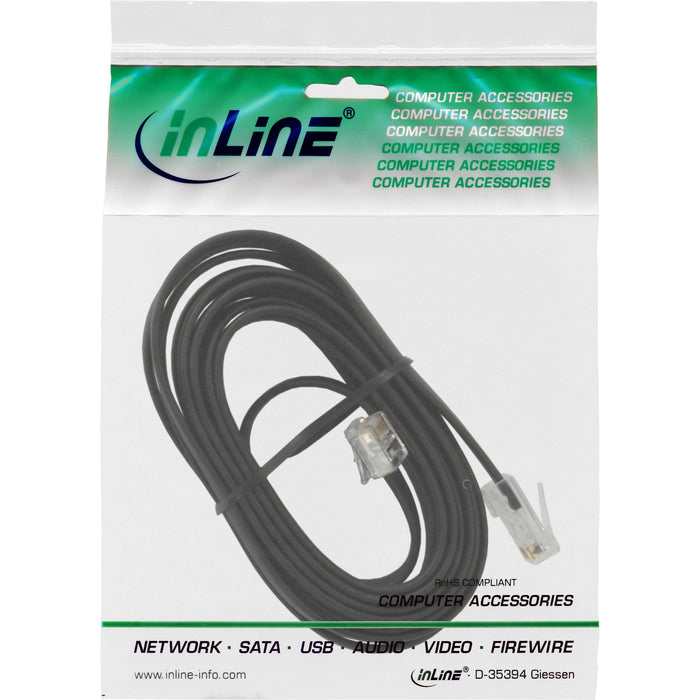 EAN 4043718013241 - InLine 18645 cable telefónico 6 m Negro imagen 2