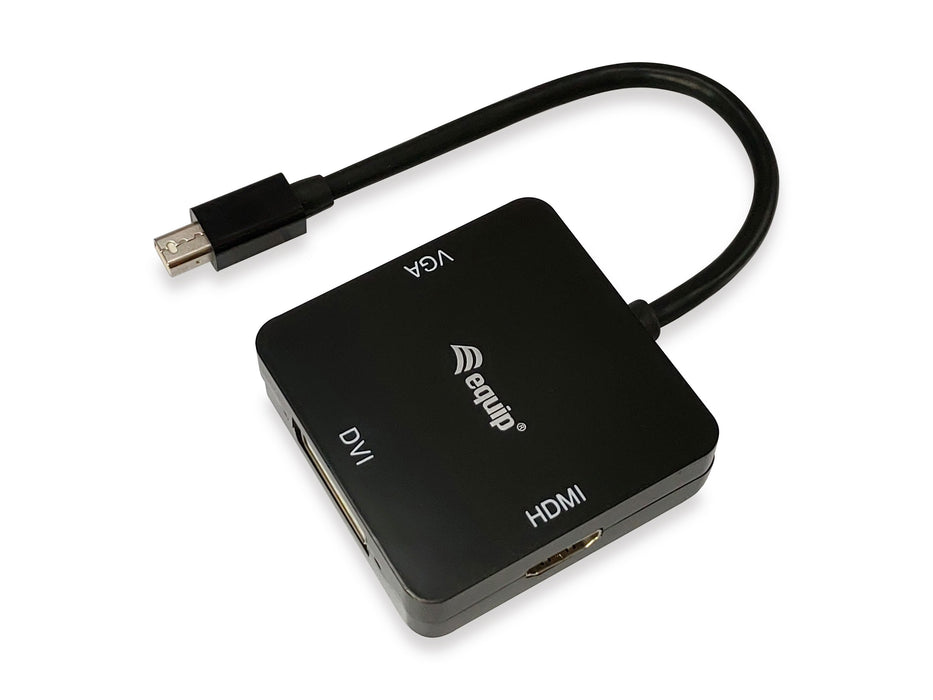 EAN 4015867222423 - Equip 133439 adaptador de cable de vídeo 0,15 m Mini DisplayPort DVI-D + VGA (D-Sub) + HDMI Negro imagen 1