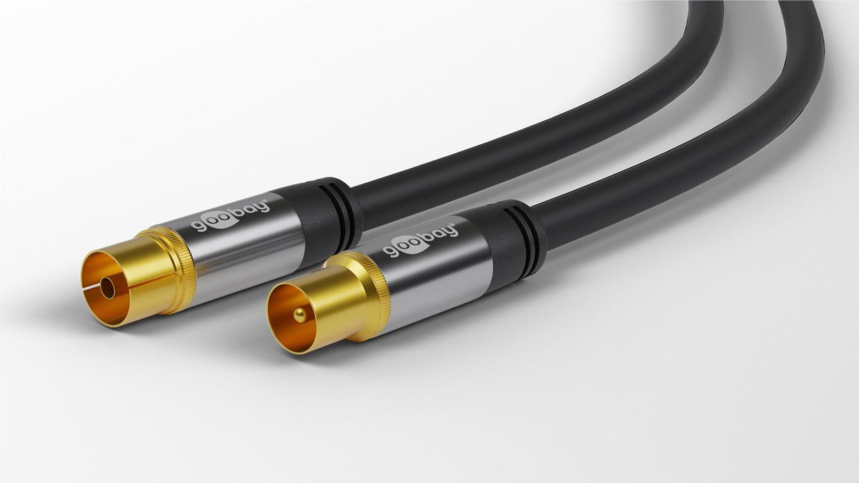 EAN 4040849703676 - Goobay 70367 cable coaxial 2 m Negro imagen 2