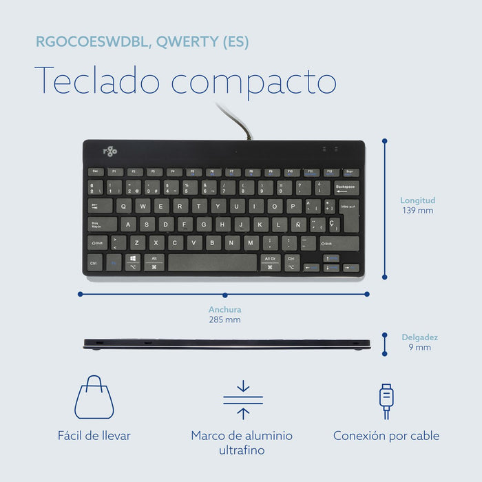 EAN 8719274492290 - R-Go Tools RGOCOESWDBL teclado Universal USB Español imagen 9
