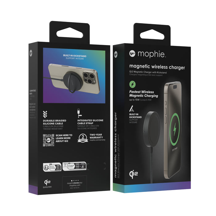EAN 0840390330390 - mophie Qi2 Magnetic Charger Smartphone Negro USB Cargador inalámbrico Carga rápida Interior imagen 4