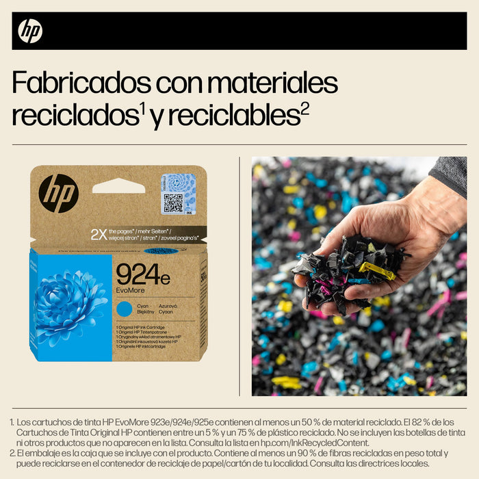 EAN 0199764687432 - HP 924e EvoMore Cyan Original Ink Cartridge cartucho de tinta 1 pieza(s) Alto rendimiento (XL) imagen 4