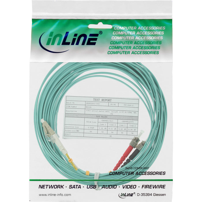 EAN 4043718248612 - InLine 88504O Cable de fibra óptica e InfiniBand 0,5 m LC ST Turquesa, Color aguamarina imagen 2