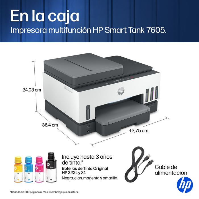 EAN 0195908302643 - HP Smart Tank 7605 All-in-One Printer Inyección de tinta térmica A4 4800 x 1200 DPI 15 ppm Wifi imagen 6