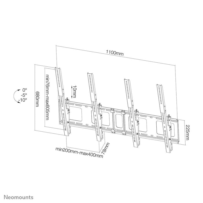 EAN 8717371447366 - Neomounts NS-WMB200PBLACK soporte para pantalla de señalización 132,1 cm (52") Negro imagen 7