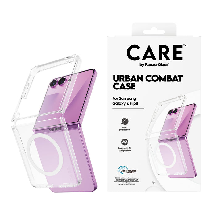 EAN 5715685046292 - PanzerGlass CARE™ by ® Urban Combat Case Transparent w. White Qi Samsung Galaxy Z Flip7 | Z Flip8 funda p imagen 2