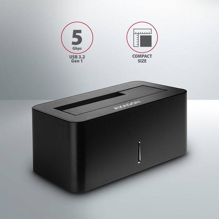 EAN 8595247905383 - Axagon ADSA-SN base de conexión para disco duro USB 3.2 Gen 1 (3.1 Gen 1) Type-A Negro imagen 3