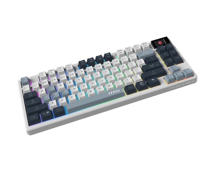 EAN 4711377284165 - MSI FORGE GK600 TKL WIRELESS SKY teclado Juego USB + Bluetooth QWERTY Inglés del Reino Unido Azul, Blanco imagen 2