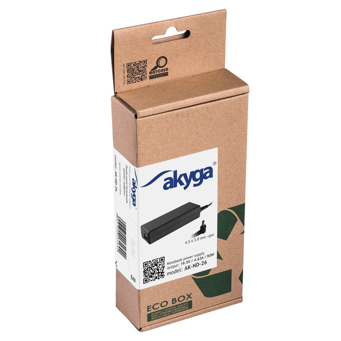 EAN 5901720131690 - Akyga notebook power adapter AK-ND-26 19.5V/4.62A 90W 4.5x3.0 mm + pin HP adaptador e inversor de corrien imagen 6