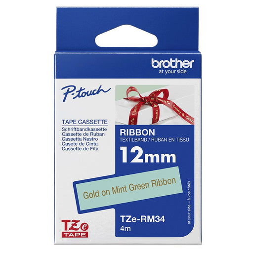 EAN 4977766802369 - Brother TZE-RM34 cinta para impresora de etiquetas Color dorado sobre verde menta imagen 2