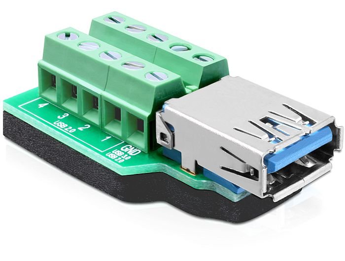 EAN 4043619653706 - DeLOCK 65370 cambiador de género para cable USB 3.0-A 10p Negro, Verde, Plata imagen 1