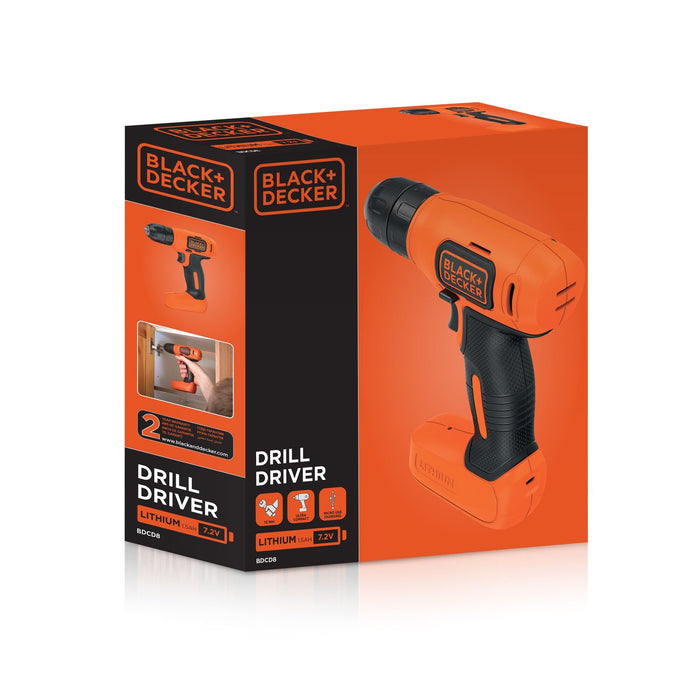 EAN 5035048631706 - Black & Decker BDCD8-QW taladro Sin llave Negro, Naranja imagen 12