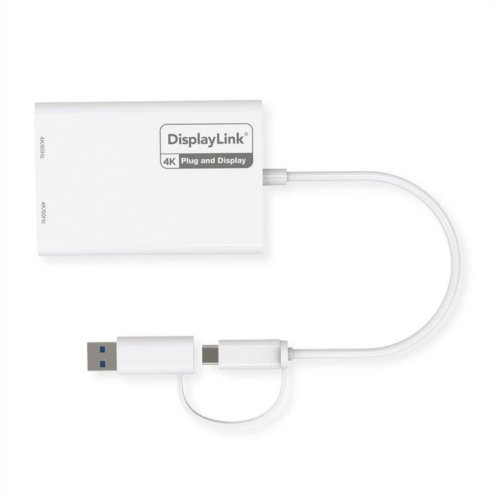 EAN 7630049634770 - ROLINE 12.03.3207 Adaptador gráfico USB 3840 x 2160 Pixeles Blanco imagen 3