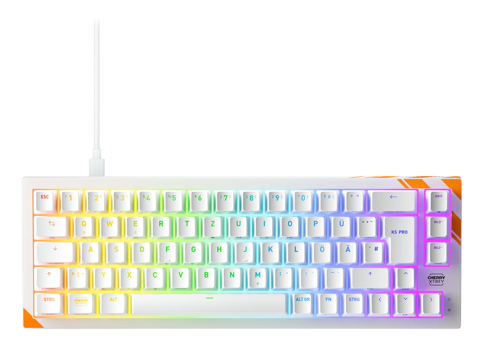 EAN 4025112121678 - CHERRY K5 PRO TMR COMPACT teclado Juego USB QWERTZ Alemán Naranja, Blanco imagen 1