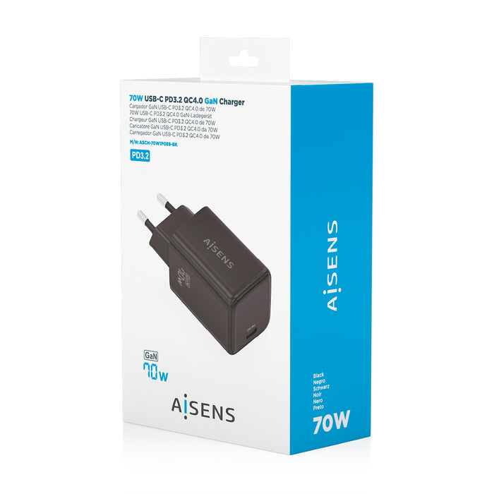 EAN 8435739905531 - AISENS ASCH-70W1P089-BK cargador de dispositivo móvil Teléfono móvil, Smartphone, Cámara digital, Univers imagen 7