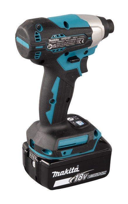 EAN 0088381738576 - Makita DTD157Z atornilladora de impacto con batería 1/4" 3000 RPM 140 Nm Negro, Verde 18 V imagen 5