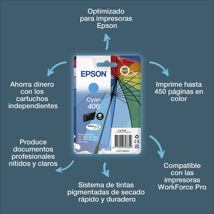 EAN 8715946747859 - Epson DURABrite Ultra 406 cartucho de tinta 1 pieza(s) Original Rendimiento estándar imagen 1