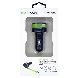 EAN 4040895005212 - RealPower 257636 cargador de dispositivo móvil Universal Negro, Verde Encendedor de cigarrillos Auto imagen 4