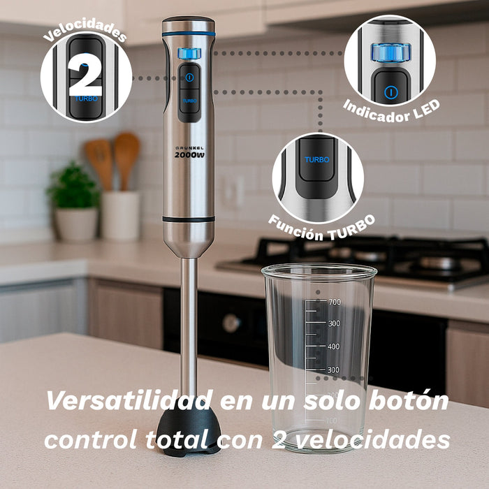 EAN 8426156018881 - Grunkel BM-2000SET batidora Batidora de mano 2000 W Acero inoxidable, Negro imagen 5