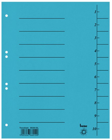 EAN 9003267660162 - Bene 98300BL divisor Caja de cartón Azul 1 pieza(s) imagen 1