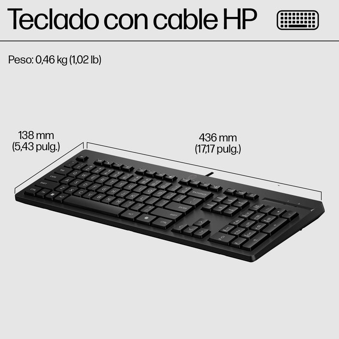 EAN 5715063352878 - HP 125 USB Wired Keyboard teclado imagen 3