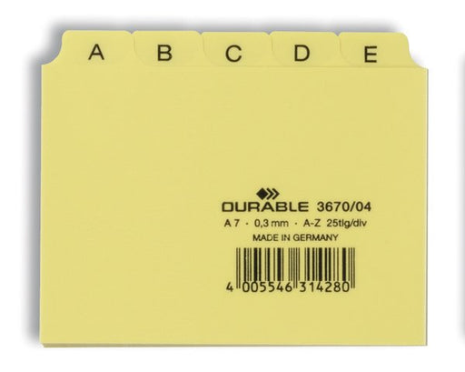 EAN 4005546314280 - Durable 3670/04 ficha Amarillo 25 pieza(s) imagen 1