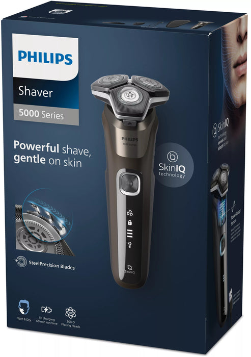EAN 8720689008600 - Philips SHAVER Series 5000 S5886/38 afeitadora Máquina de afeitar de rotación Recortadora Negro, Marrón imagen 3