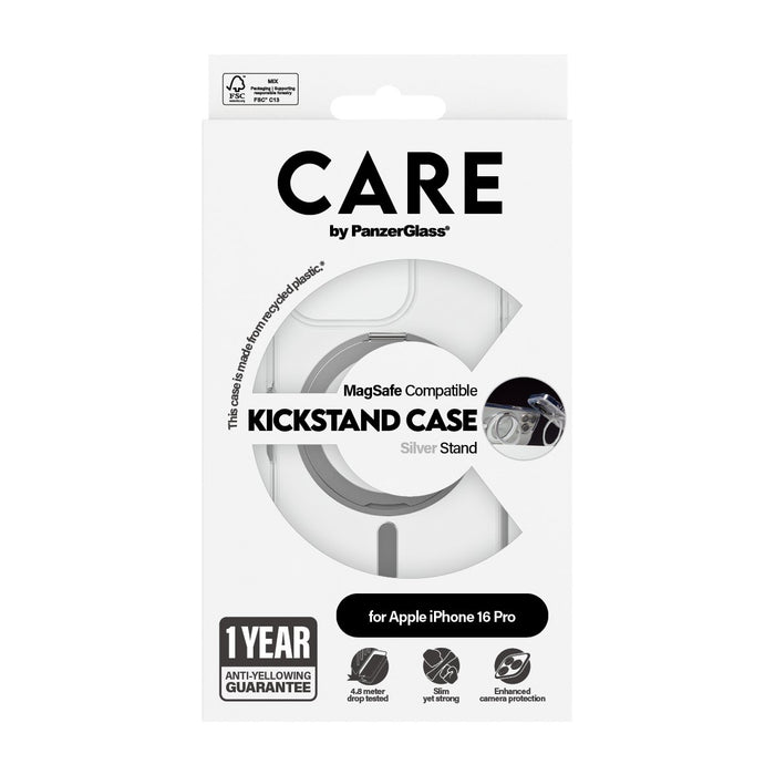 EAN 5715685003882 - PanzerGlass CARE™ by ® Case Transparent w. Silver Kickstand & MagSafe iPhone 16 Pro funda para teléfono m imagen 3