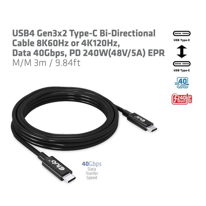 EAN 8719214472856 - CLUB3D CAC-1579 cable USB USB4 Gen 3x2 3 m USB C Negro imagen 5