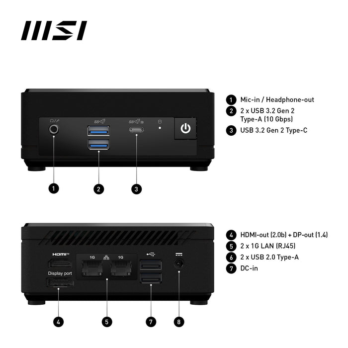 EAN 4711377071147 - MSI Cubi N ADL-007DE Intel® N N100 4 GB DDR4-SDRAM 128 GB SSD Windows 11 Pro Mini PC Negro imagen 7