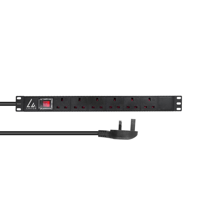 EAN 5715063053034 - Lanview LVR-3MUK-SW-UK6 unidad de distribución de energía (PDU) 6 salidas AC 1U Negro imagen 1
