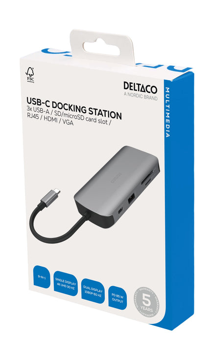 EAN 7333048060600 - Deltaco USBC-HDMI25 base para portátil y replicador de puertos USB Tipo C Gris imagen 6