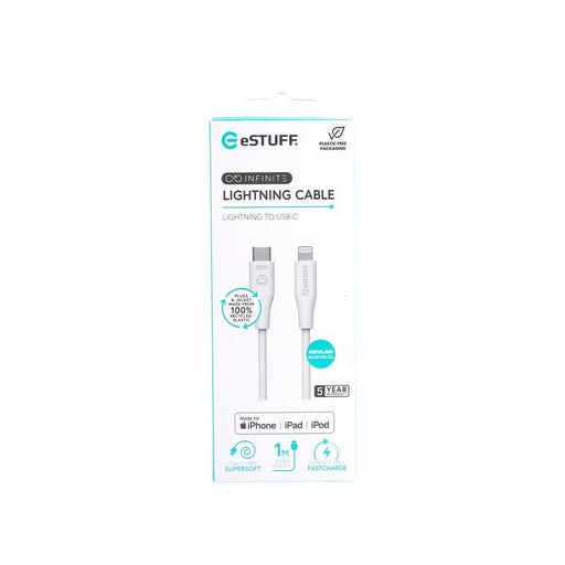 EAN 5715063032237 - eSTUFF ES602170 cable de conector Lightning 1 m Blanco imagen 2