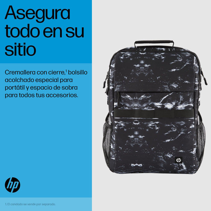 EAN 0197192501252 - HP Campus XL Marble Stone Backpack mochila Mochila informal Negro, Gris Poliéster, Poliespuma imagen 6