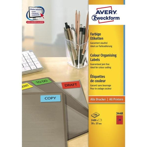 EAN 4004182034484 - Avery 3448 etiqueta de impresora Rojo Etiqueta para impresora autoadhesiva imagen 1