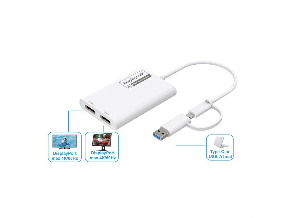 EAN 7630049634770 - ROLINE 12.03.3207 Adaptador gráfico USB 3840 x 2160 Pixeles Blanco imagen 2