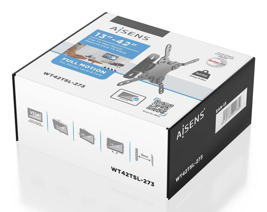 EAN 8435739901380 - AISENS WT42TSL-273 soporte para monitor 106,7 cm (42") Pared imagen 6