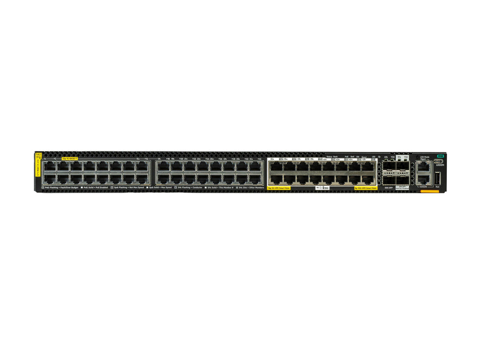 EAN 190017744384 - HPE Aruba Networking 6300M 16p SmtRt 5G 32p 1G Class8 PoE 2p SFP28 25G MACsec 2p SFP56 50G Switch Energía  imagen 3