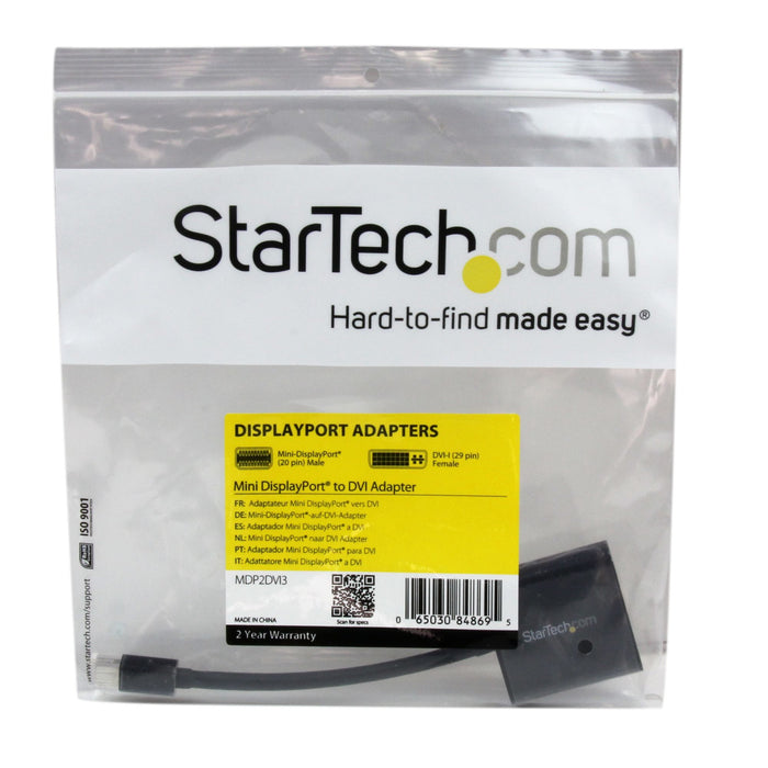 EAN 0065030848695 - StarTech.com MDP2DVI3 adaptador de cable de vídeo 0,13 m DVI-I Negro imagen 4